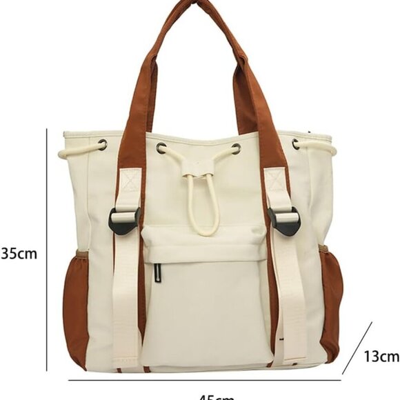 Shoulder Tote Bag Nylon Multipocket Casual for Travel Work Unisex - Picture 2 of 7